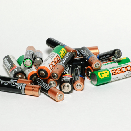 A pile of batteries