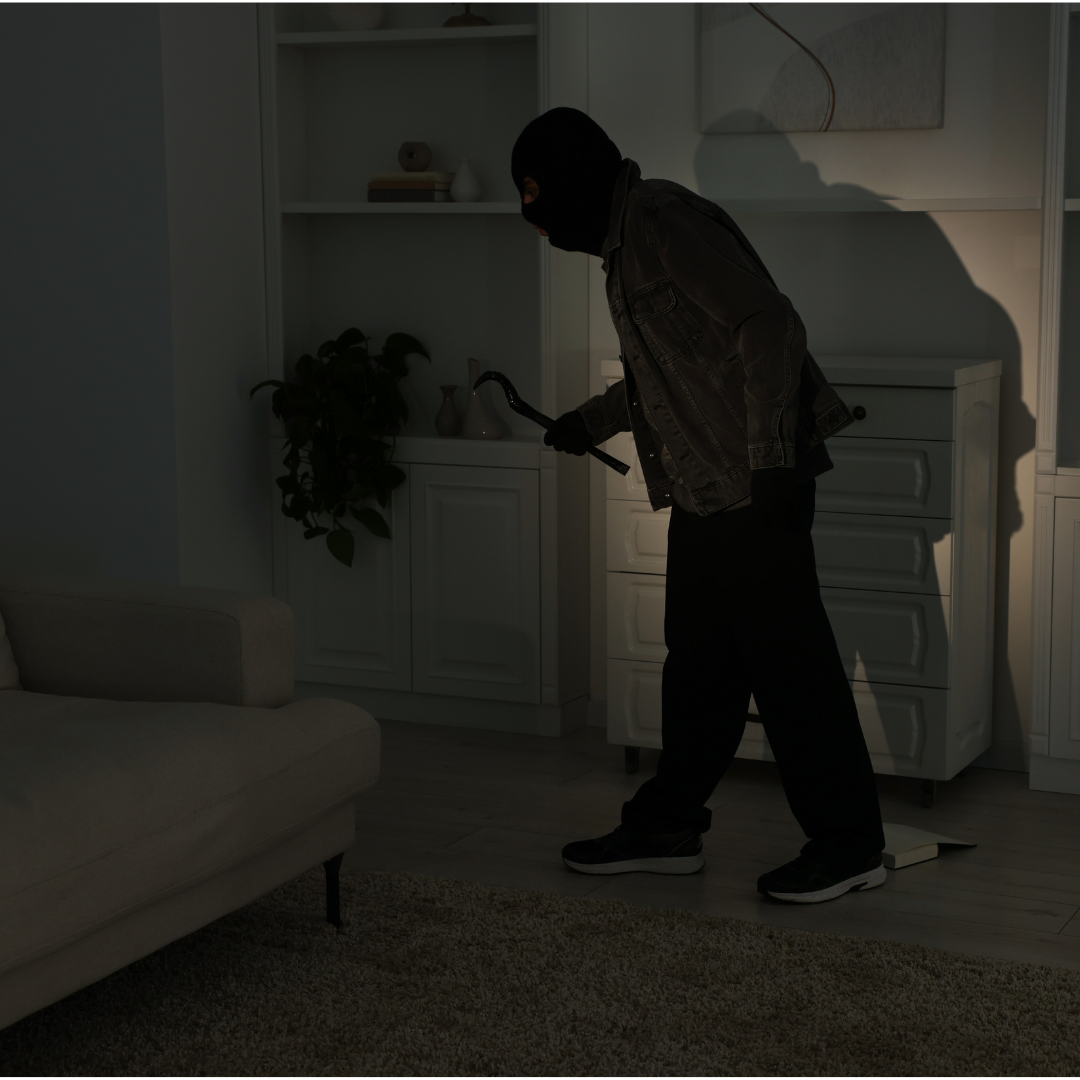 Burglar inside a home