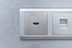 Brushed Steel & Chrome Fixtures
