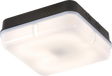 IP65 28W HF Square Emergency Bulkhead with Opal Diffuser and Black Base