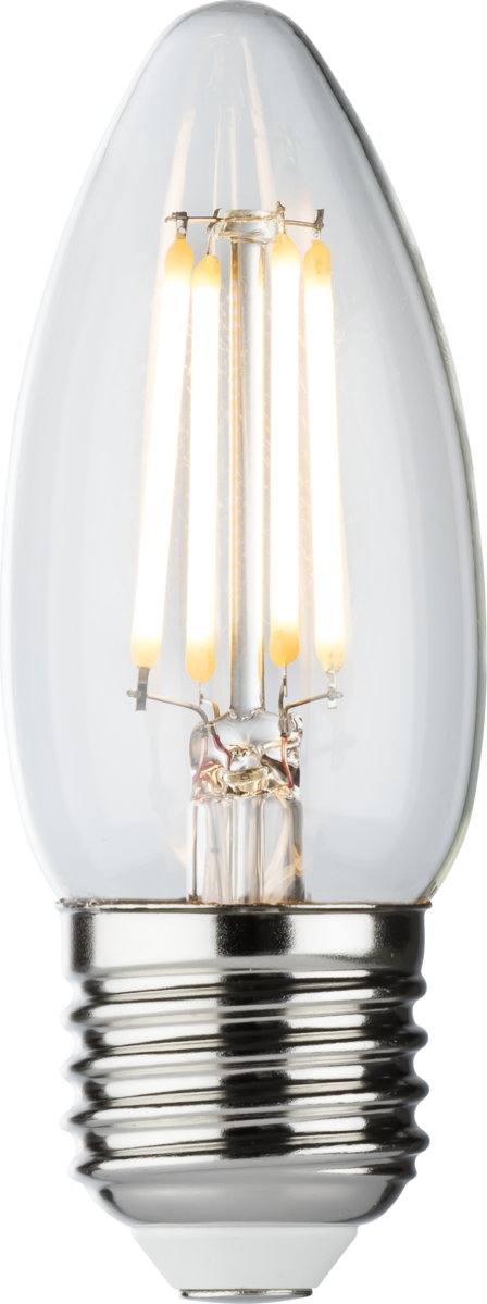 230V 4W LED ES Clear Candle Filament Lamp - Dimmable, 2700K