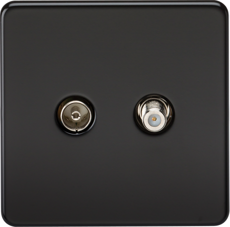 TV & SAT TV Outlet (Isolated) - Matt Black