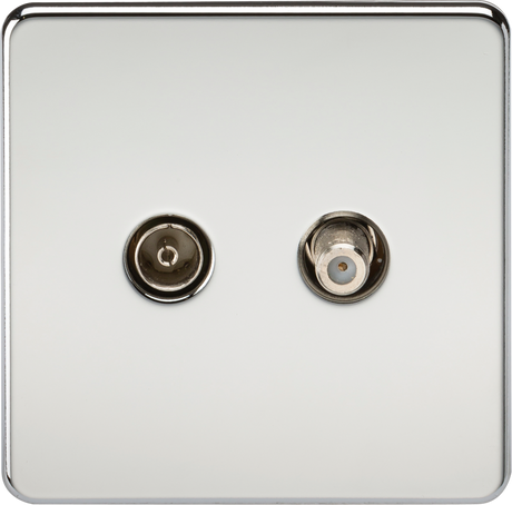 TV & SAT Outlet (Isolated) - Polished Chrome