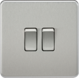 10AX 2G 2-Way Switch - Brushed Chrome - Compact Design