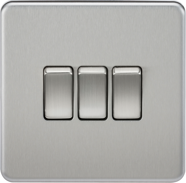 10AX 3G 2-way Switch - Brushed Chrome