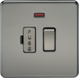 13A Switched Fused Spur Unit with Neon - Black Nickel