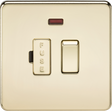 13A Switched Fused Spur Unit with Neon - Polished Brass