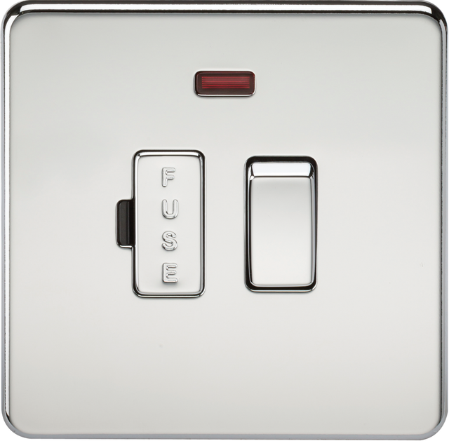 13A Switched Fused Spur Unit - Polished Chrome