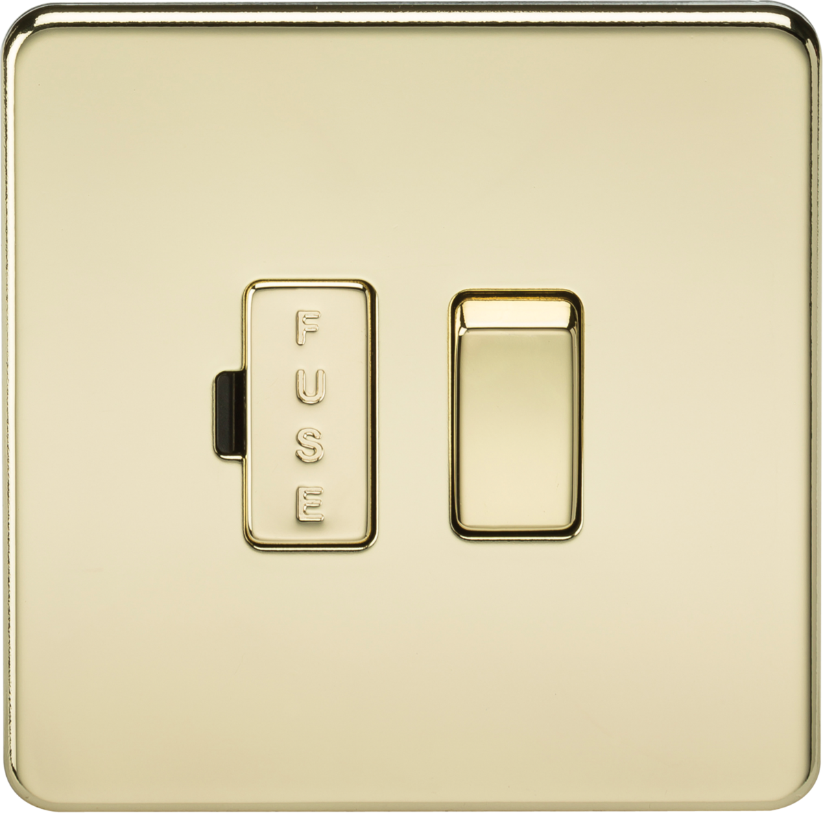 13A Switched Fused Spur Unit - Polished Brass