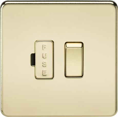 13A Switched Fused Spur Unit - Polished Brass