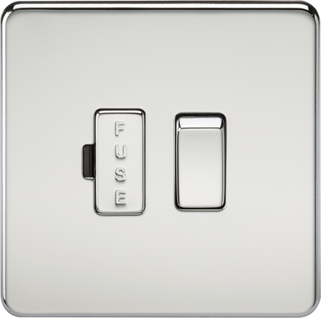 13A Switched Fused Spur Unit - Polished Chrome