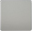 1G Blanking Plate - Brushed Chrome, Screwless Design