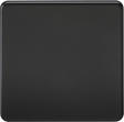 1G Blanking Plate - Matt Black, Screwless Design