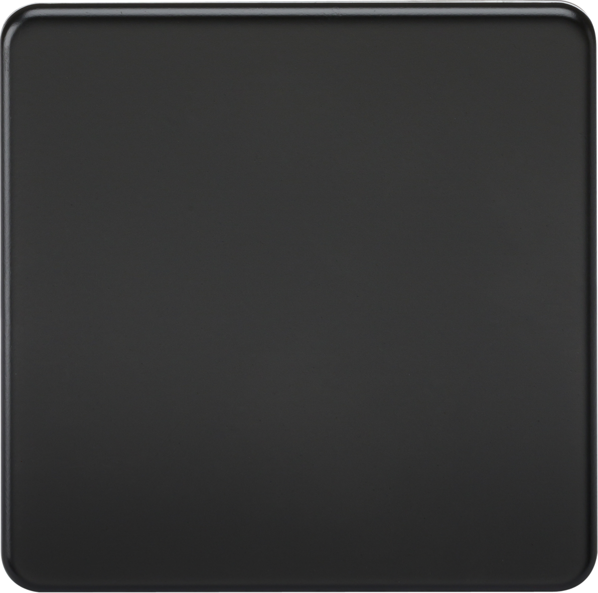 1G Blanking Plate - Matt Black, Screwless Design
