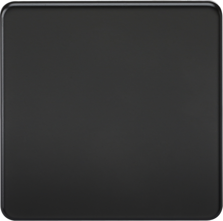 1G Blanking Plate - Matt Black, Screwless Design