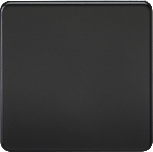 1G Blanking Plate - Matt Black, Screwless Design