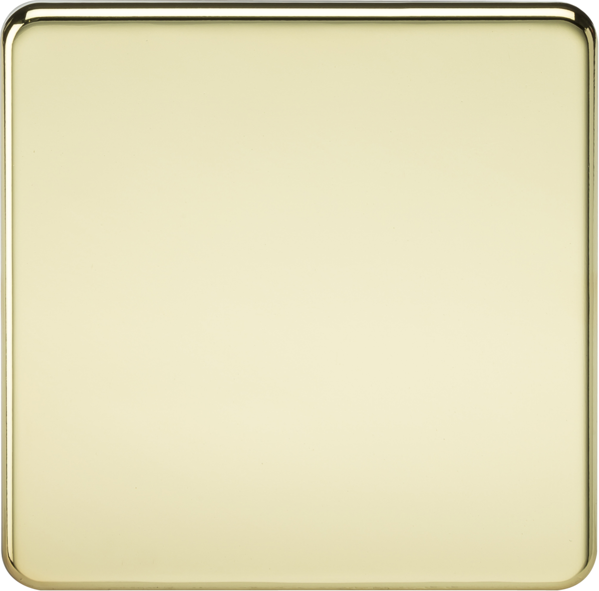 1G Blanking Plate - Polished Brass - Screwless Design