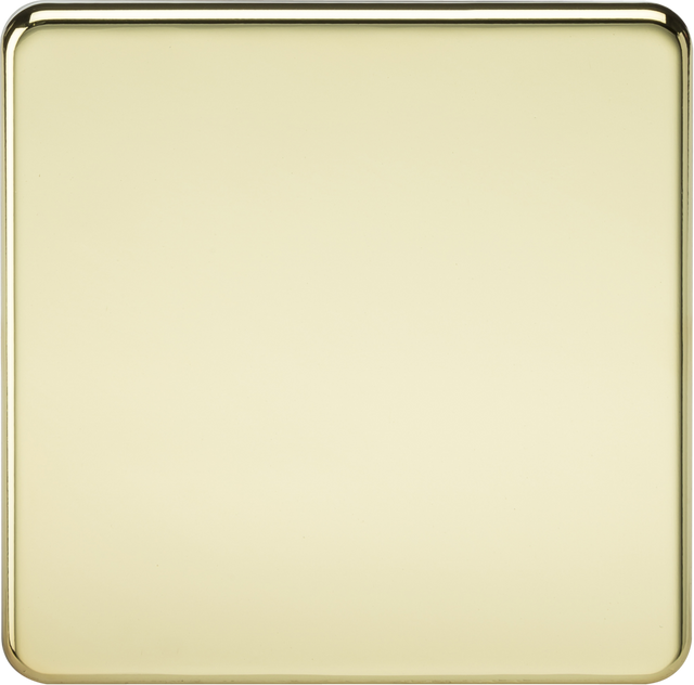 1G Blanking Plate - Polished Brass - Screwless Design