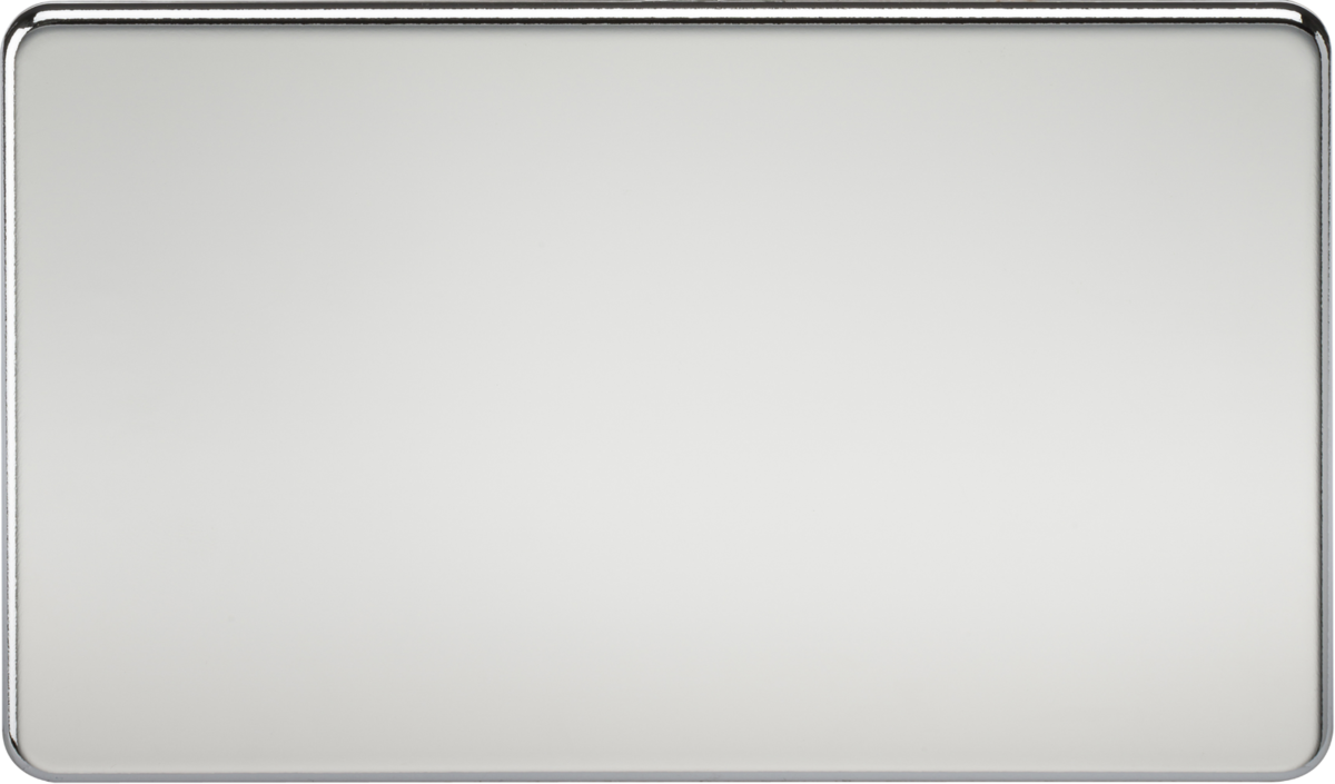 2G Blanking Plate - Polished Chrome, Screwless Design
