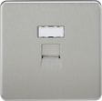 RJ45 Network Outlet - Brushed Chrome