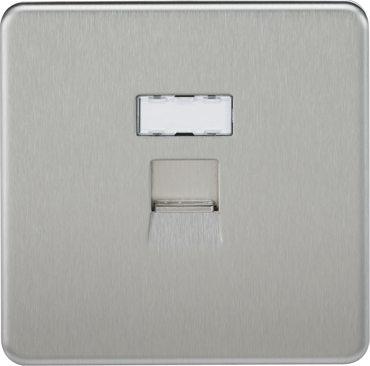 RJ45 Network Outlet - Brushed Chrome