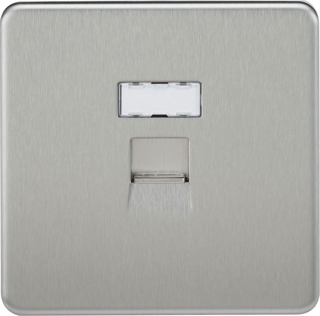 RJ45 Network Outlet - Brushed Chrome