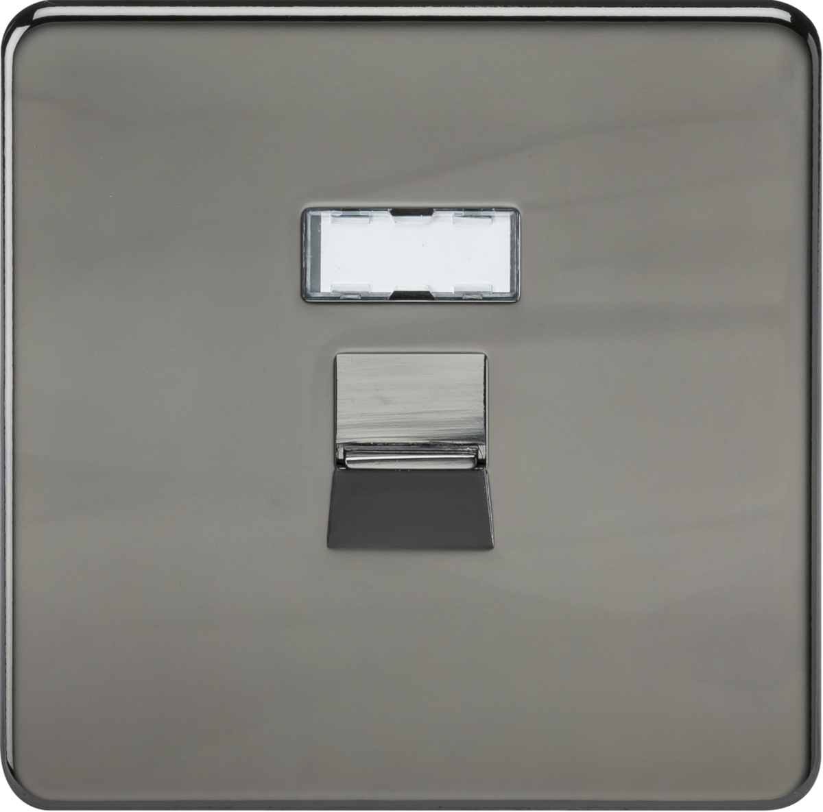 RJ45 Network Outlet - Black Nickel - Screwless Design