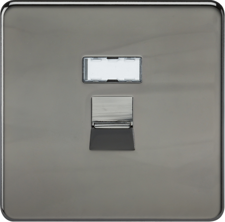RJ45 Network Outlet - Black Nickel - Screwless Design