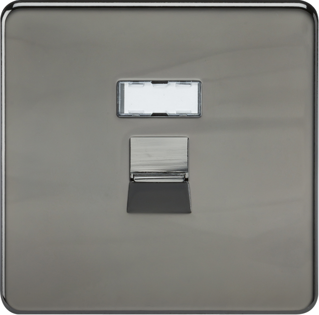 RJ45 Network Outlet - Black Nickel - Screwless Design