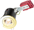 230V IP20 50W Fixed GU10 IC Fire-Rated Downlight in Brass