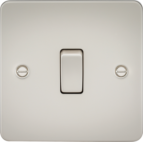 Flat Plate 10AX 1G 2 Way Switch - Pearl