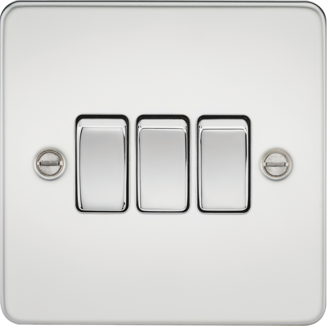 10AX 3G 2-way Switch in Polished Chrome - Ultra-low Profile Design