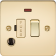 13A Switched Fused Spur Unit with Neon & Flex Outlet - Polished Brass