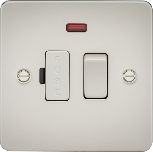 13A Switched Fused Spur Unit with Neon - Pearl