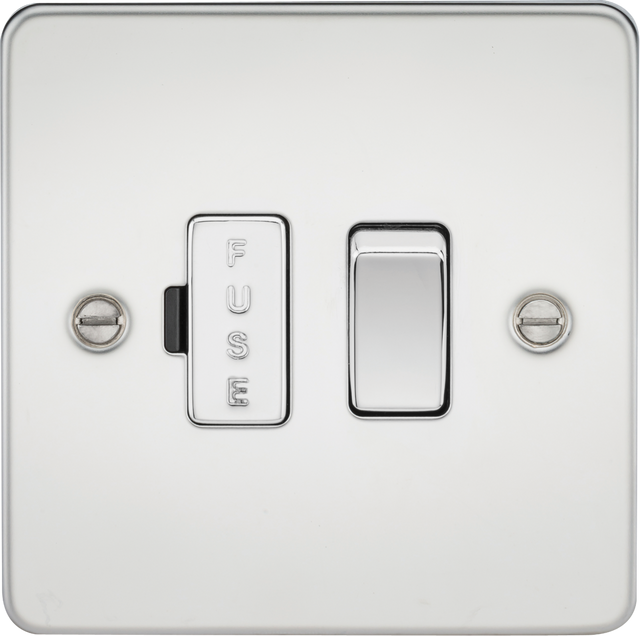 13A Switched Fused Spur Unit - Polished Chrome