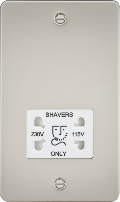 115/230V Dual Voltage Shaver Socket - Pearl with White Insert