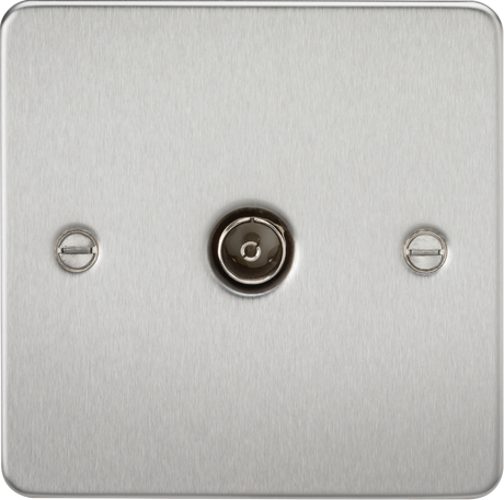 Brushed Chrome TV Outlet (Non-Isolated) - 87.5mm x 87.5mm