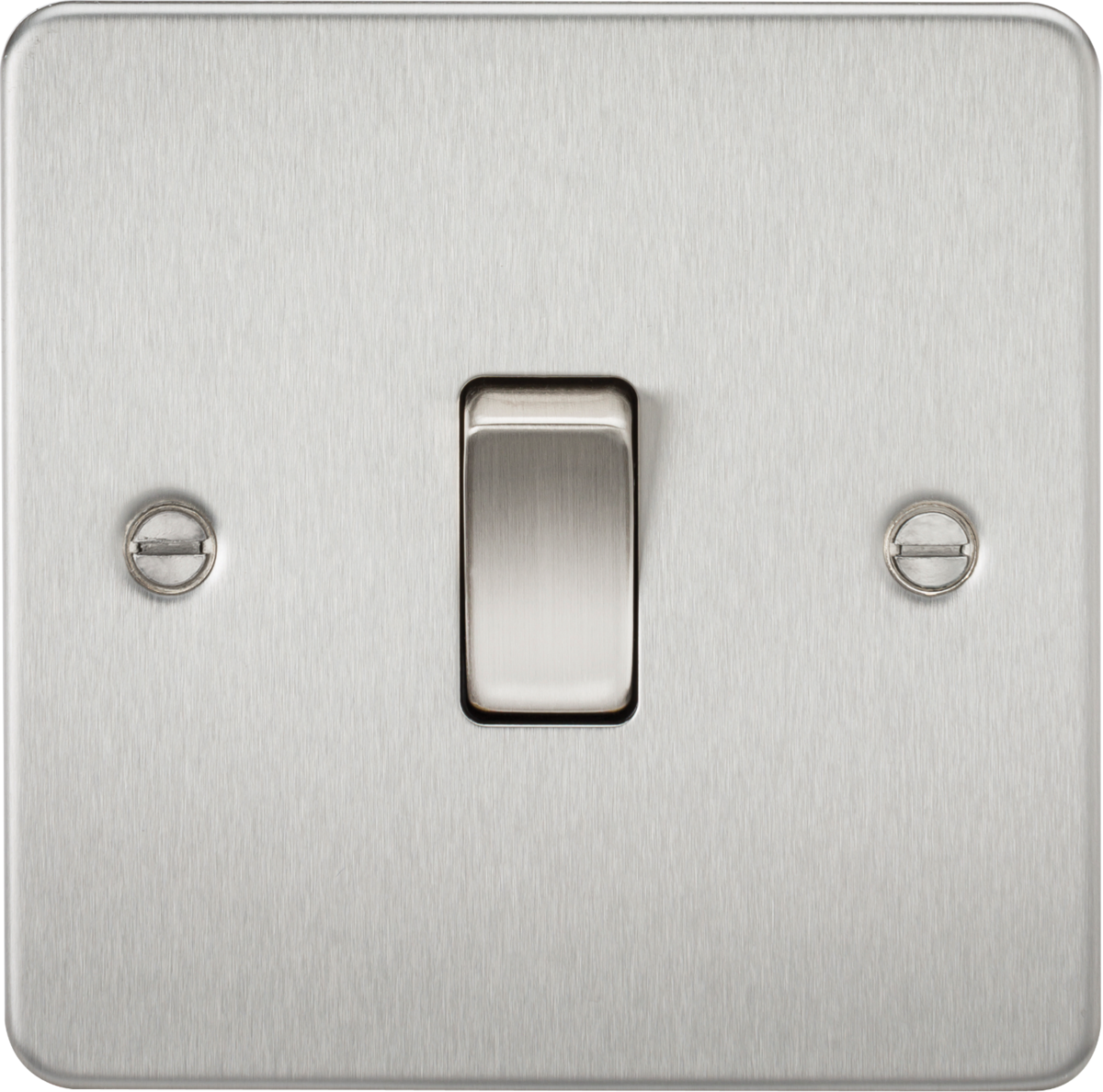 10AX 1G Intermediate Switch - Brushed Chrome with Flat Plate Design