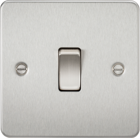 10AX 1G Intermediate Switch - Brushed Chrome with Flat Plate Design