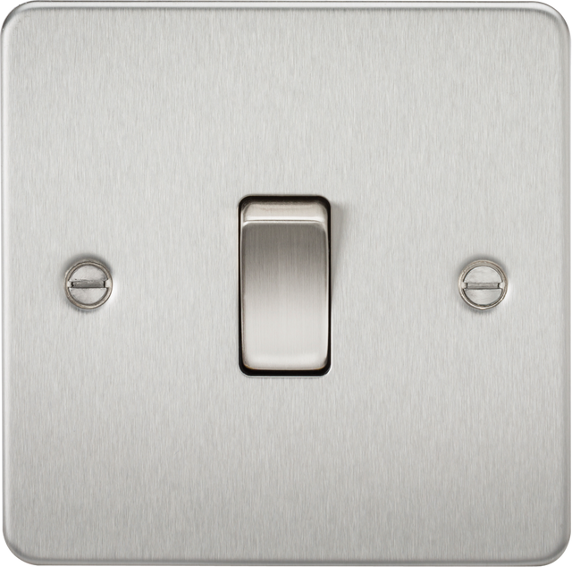 10AX 1G Intermediate Switch - Brushed Chrome with Flat Plate Design
