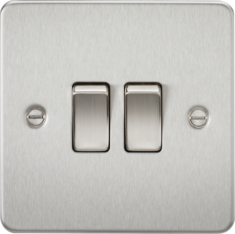 10AX 2G 2-way Switch - Brushed Chrome, Flat Plate Design