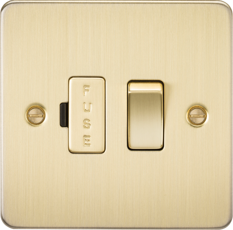 13A Switched Fused Spur Unit - Brushed Brass