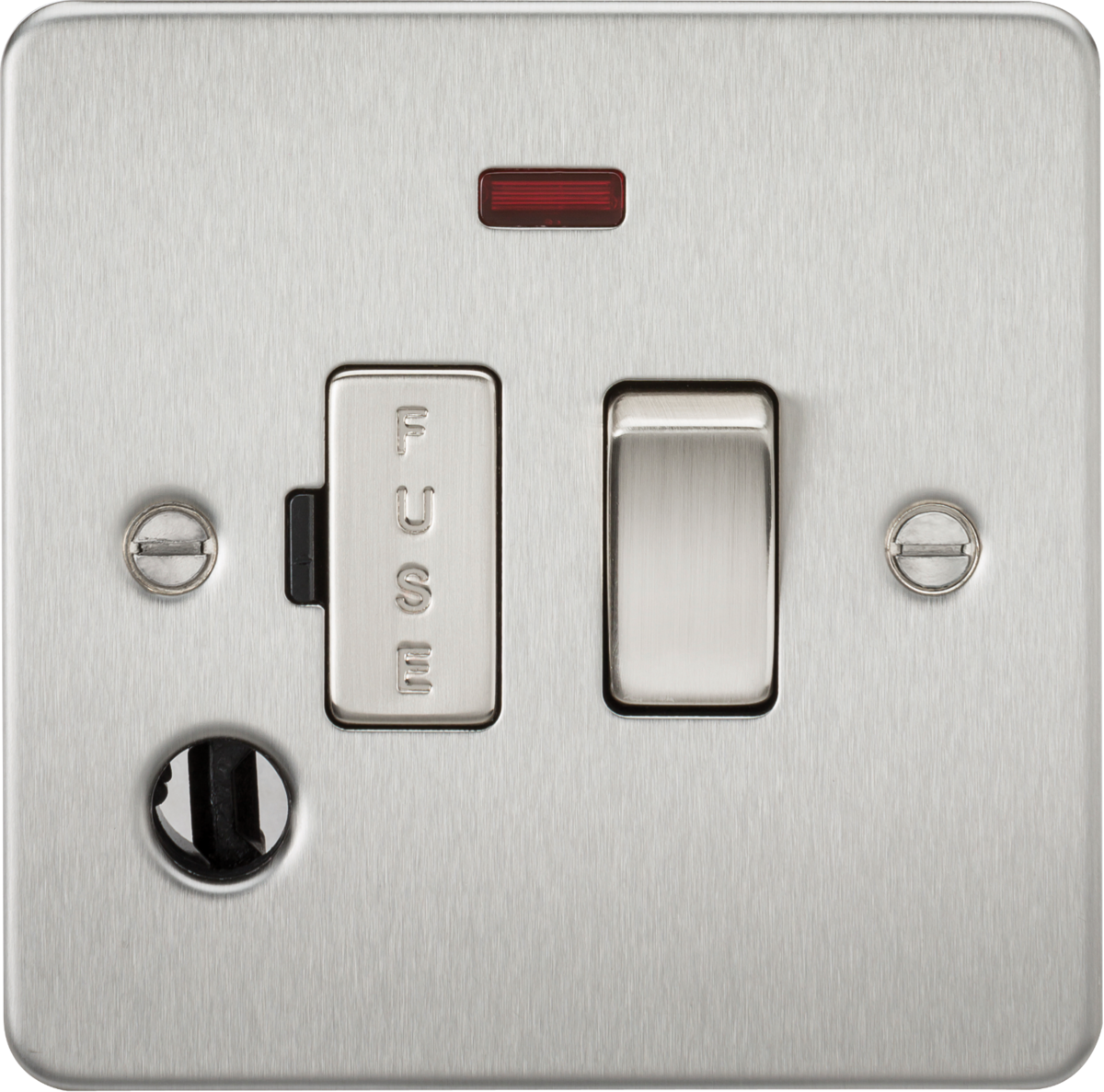 Brushed Chrome 13A Switched Fused Spur Unit with Flex Outlet