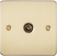 TV Outlet (Non-Isolated) - Brushed Brass 87.5mm x 87.5mm