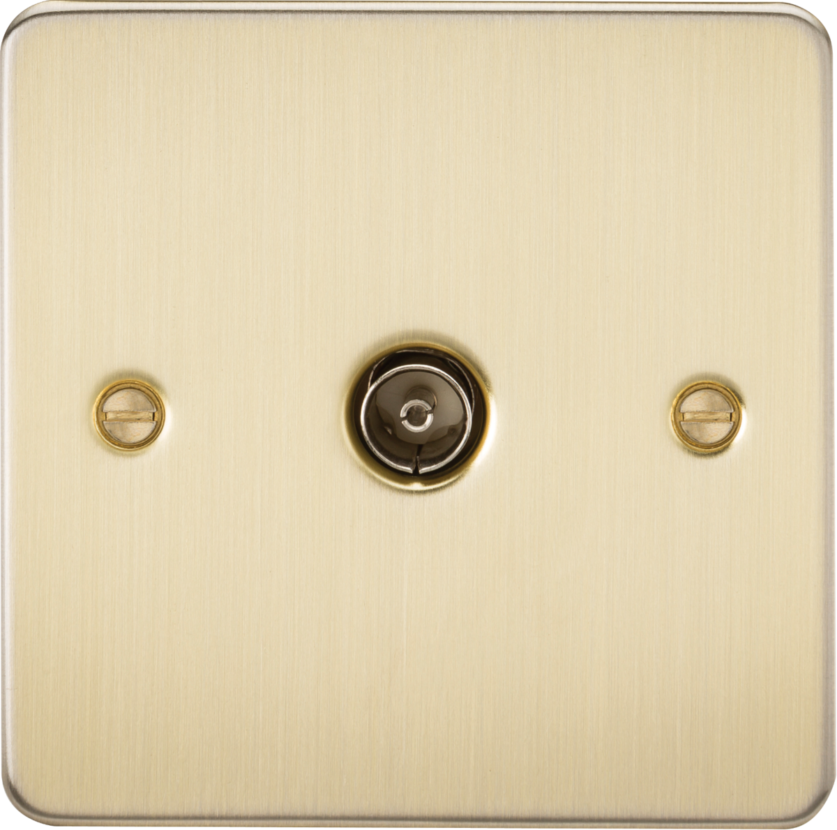 TV Outlet (Non-Isolated) - Brushed Brass 87.5mm x 87.5mm
