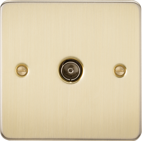 TV Outlet (Non-Isolated) - Brushed Brass 87.5mm x 87.5mm