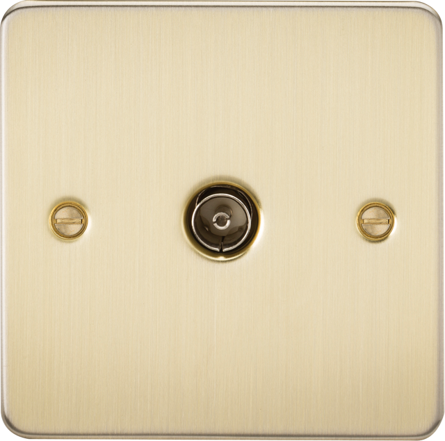 TV Outlet (Non-Isolated) - Brushed Brass 87.5mm x 87.5mm