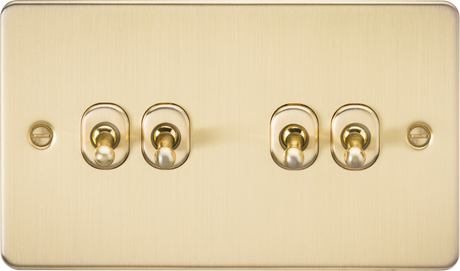 10AX 4G 2-way Toggle Switch - Brushed Brass