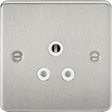 5A Unswitched Socket - Brushed Chrome with White Insert