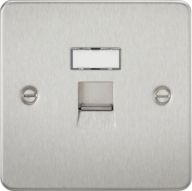 RJ45 Network Outlet - Brushed Chrome